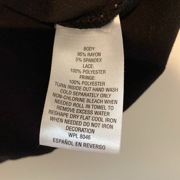 Anna Sui for INC International Concepts. Black fringe tank top. Size small. - Picture 4 of 6